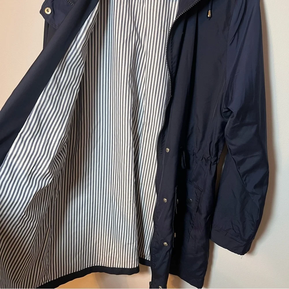 BBX Lephsnt Waterproof Rain Jacket Women’s M Navy Blue Hooded Windbreaker Coat - Picture 5 of 9